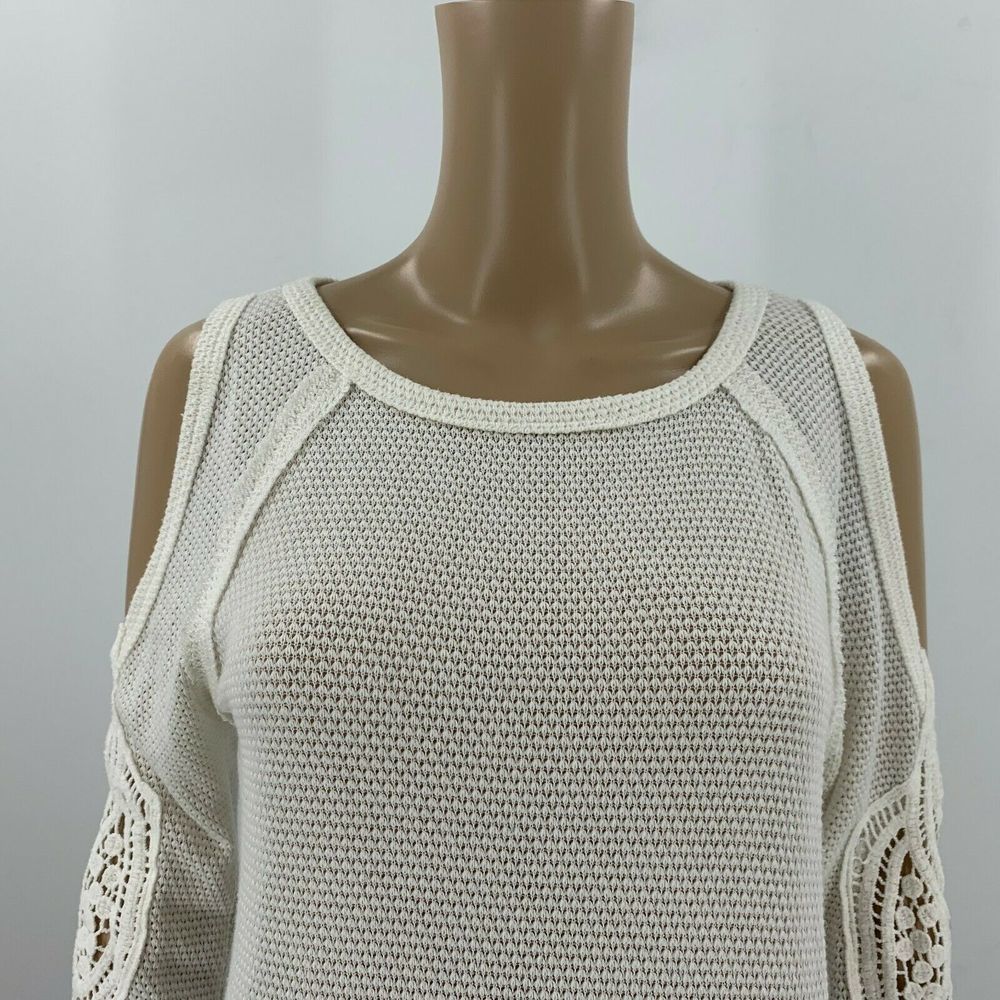 Anthropologie Eri & Ali Thermal Top Size S Lace - Picture 2 of 7